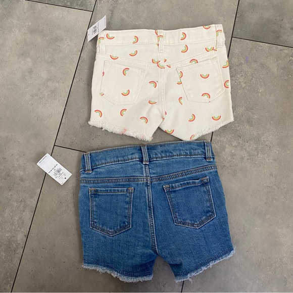 NEW old navy toddler jean shorts rainbows daisy floral 3T - Picture 2 of 5